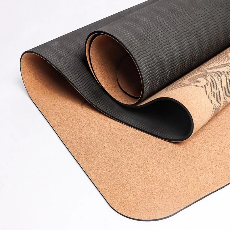 Eco-Friendly Cork Yoga Mat with Position Lines – 183 x 61 x 0.4 cm