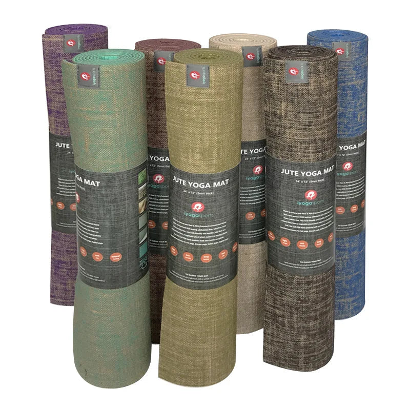 Eco-Friendly Jute and PER Yoga Mat – 183 x 61 x 0.5 cm