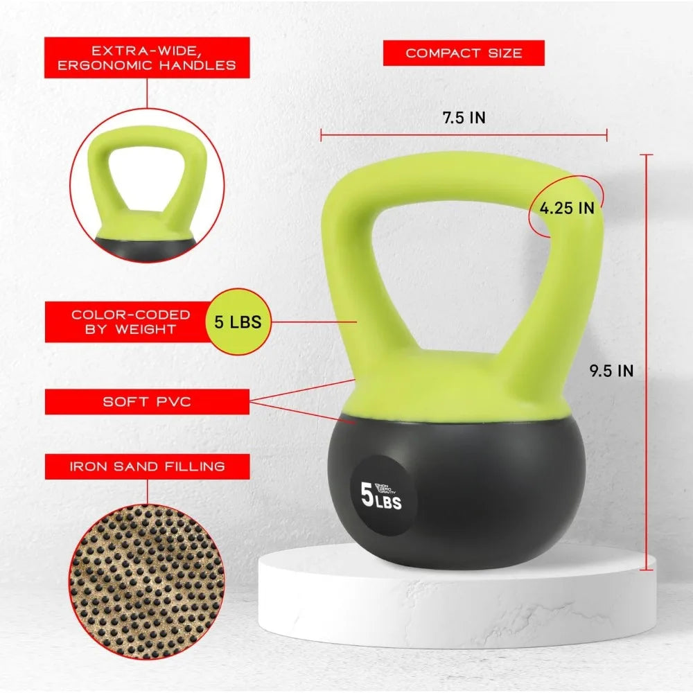 Iron Sand Soft Kettlebell Set – Shock-Proof, Safe, and Durable Weights