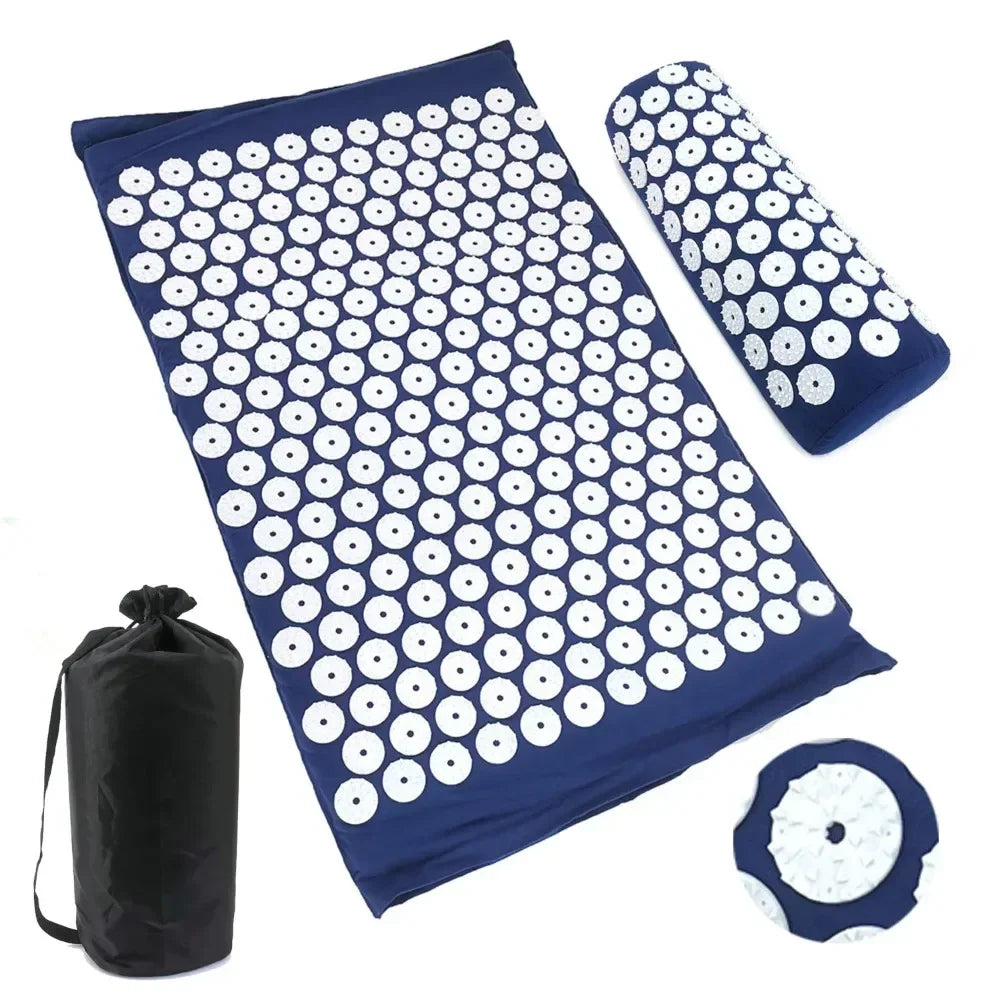 Acupressure Mat Set with Pillow and Carry Bag – For Back Relief, Stress Reduction, and Relaxation Support