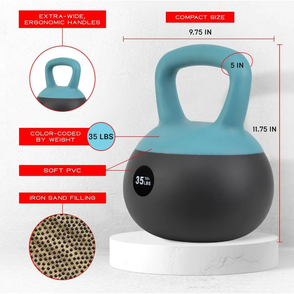 Iron Sand Soft Kettlebell Set – Shock-Proof, Safe, and Durable Weights