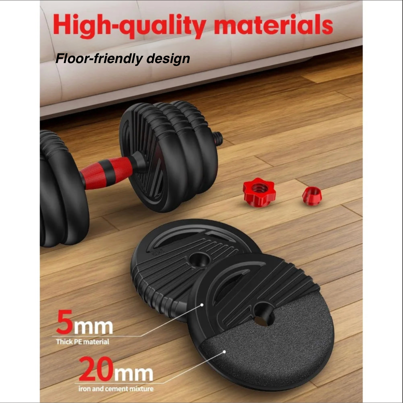 Adjustable Dumbbell Set 55 lb – 4-in-1 Home Gym Weights