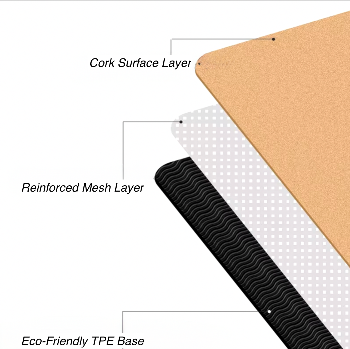 Eco-Friendly Cork Yoga Mat with Position Lines – 183 x 61 x 0.4 cm