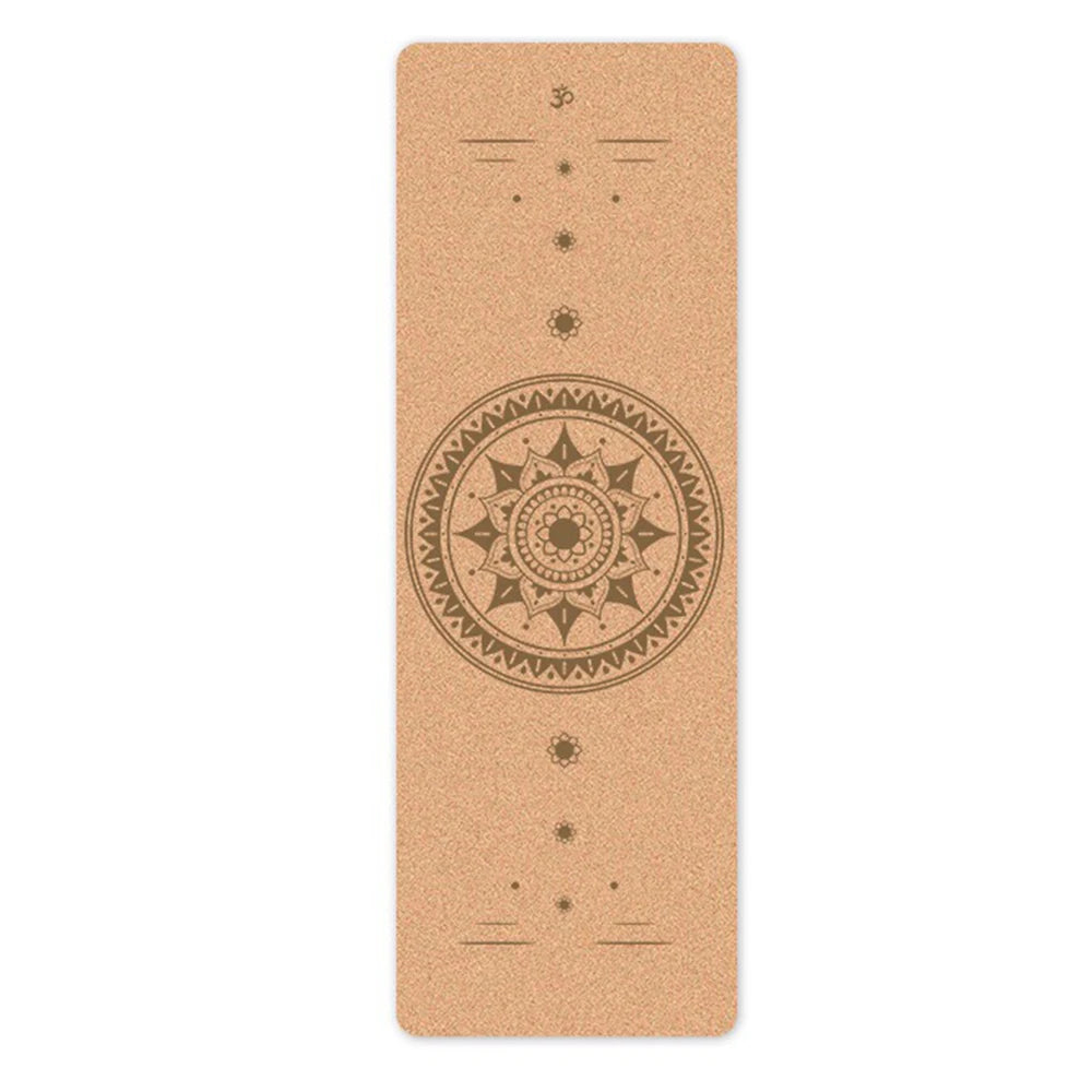 Eco-Friendly Cork Yoga Mat with Position Lines – 183 x 61 x 0.4 cm