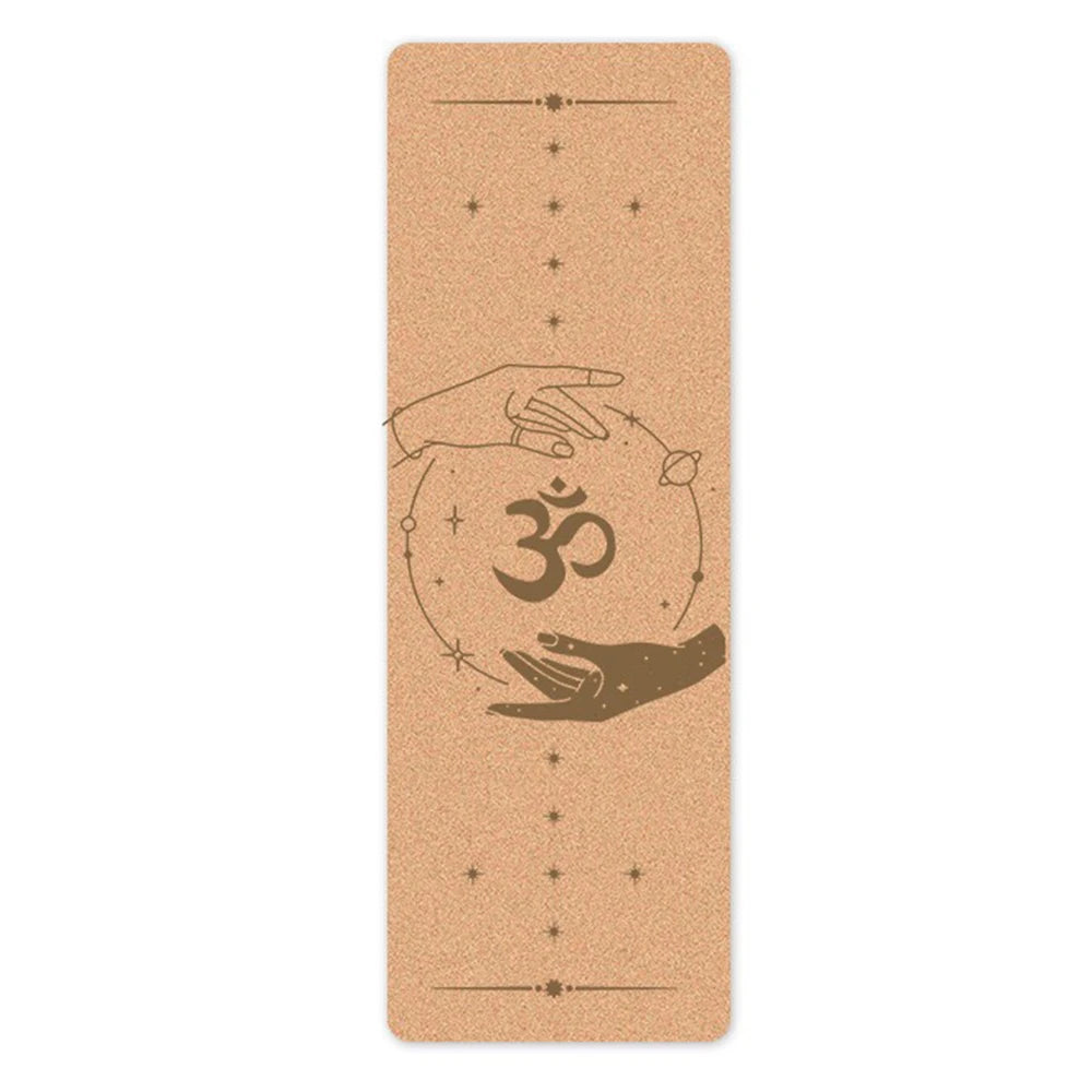 Eco-Friendly Cork Yoga Mat with Position Lines – 183 x 61 x 0.4 cm