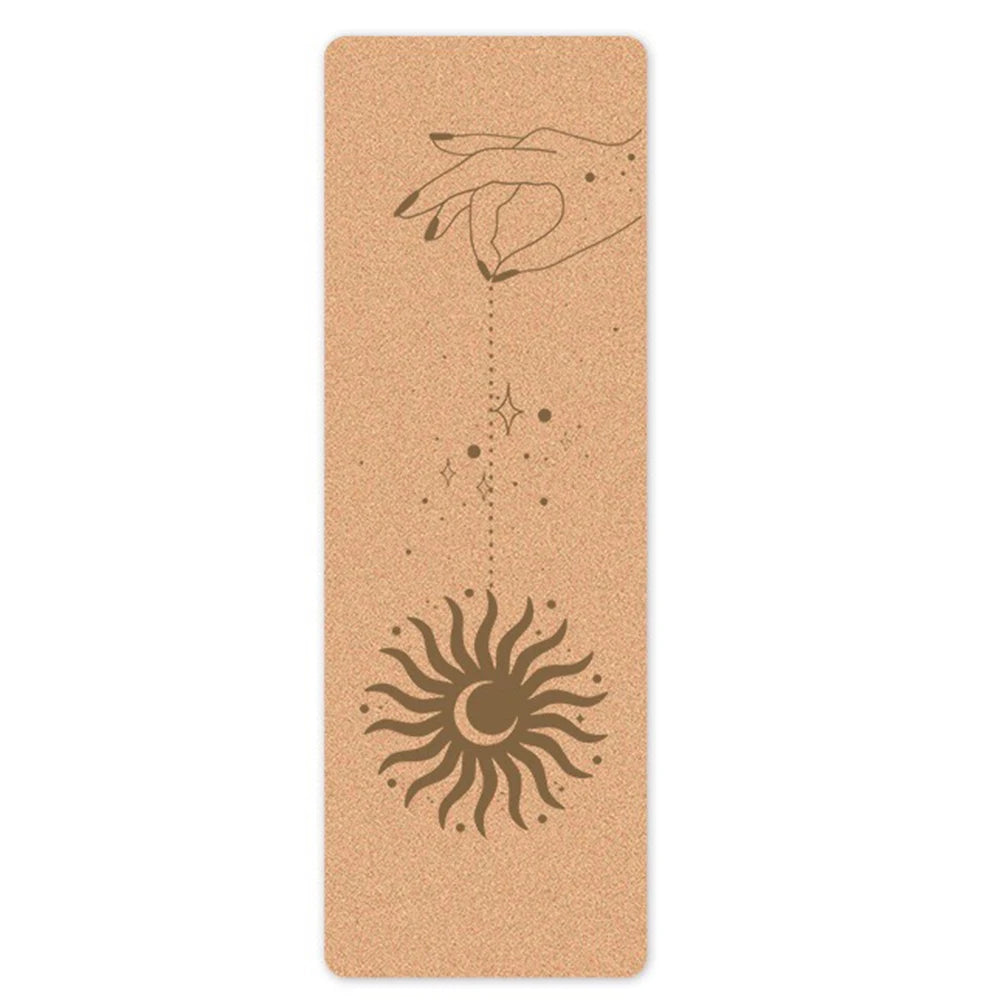 Eco-Friendly Cork Yoga Mat with Position Lines – 183 x 61 x 0.4 cm