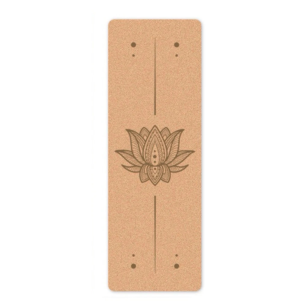 Eco-Friendly Cork Yoga Mat with Position Lines – 183 x 61 x 0.4 cm