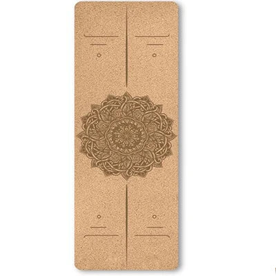 Eco-Friendly Cork Yoga Mat with Position Lines – 183 x 61 x 0.4 cm