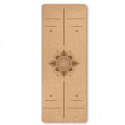 Eco-Friendly Cork Yoga Mat with Position Lines – 183 x 61 x 0.4 cm