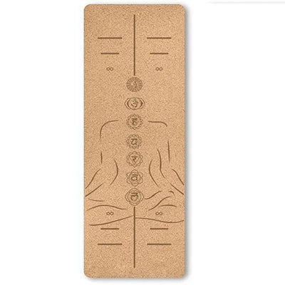 Eco-Friendly Cork Yoga Mat with Position Lines – 183 x 61 x 0.4 cm