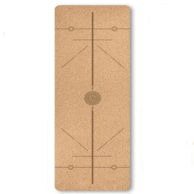 Eco-Friendly Cork Yoga Mat with Position Lines – 183 x 61 x 0.4 cm