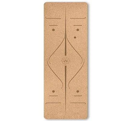 Eco-Friendly Cork Yoga Mat with Position Lines – 183 x 61 x 0.4 cm